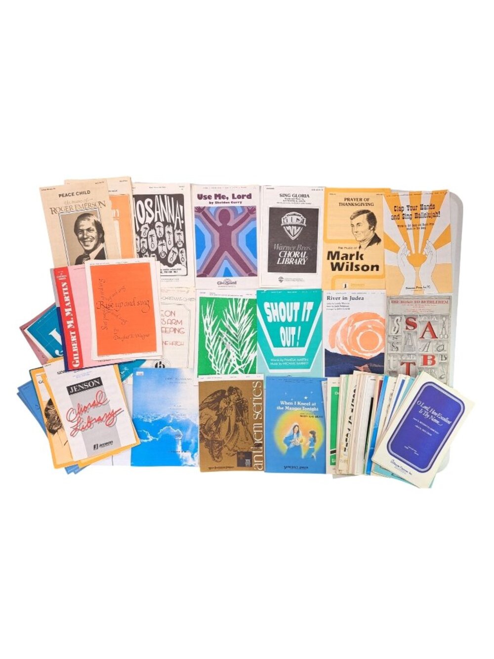 Vintage Religious Sheet Music Large Lot 80 Pieces Mixed Titles Bundle Spiritual